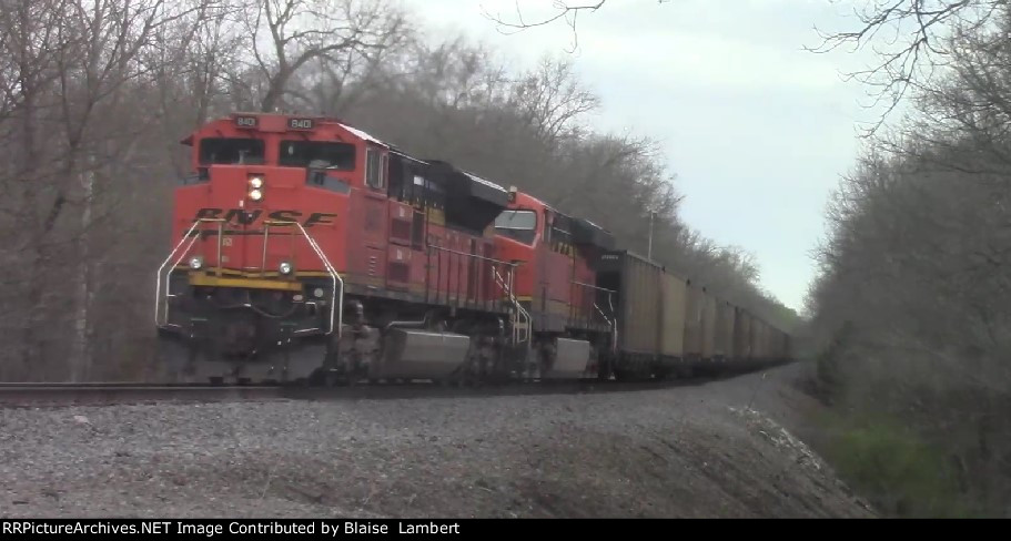 BNSF coal train DPUs